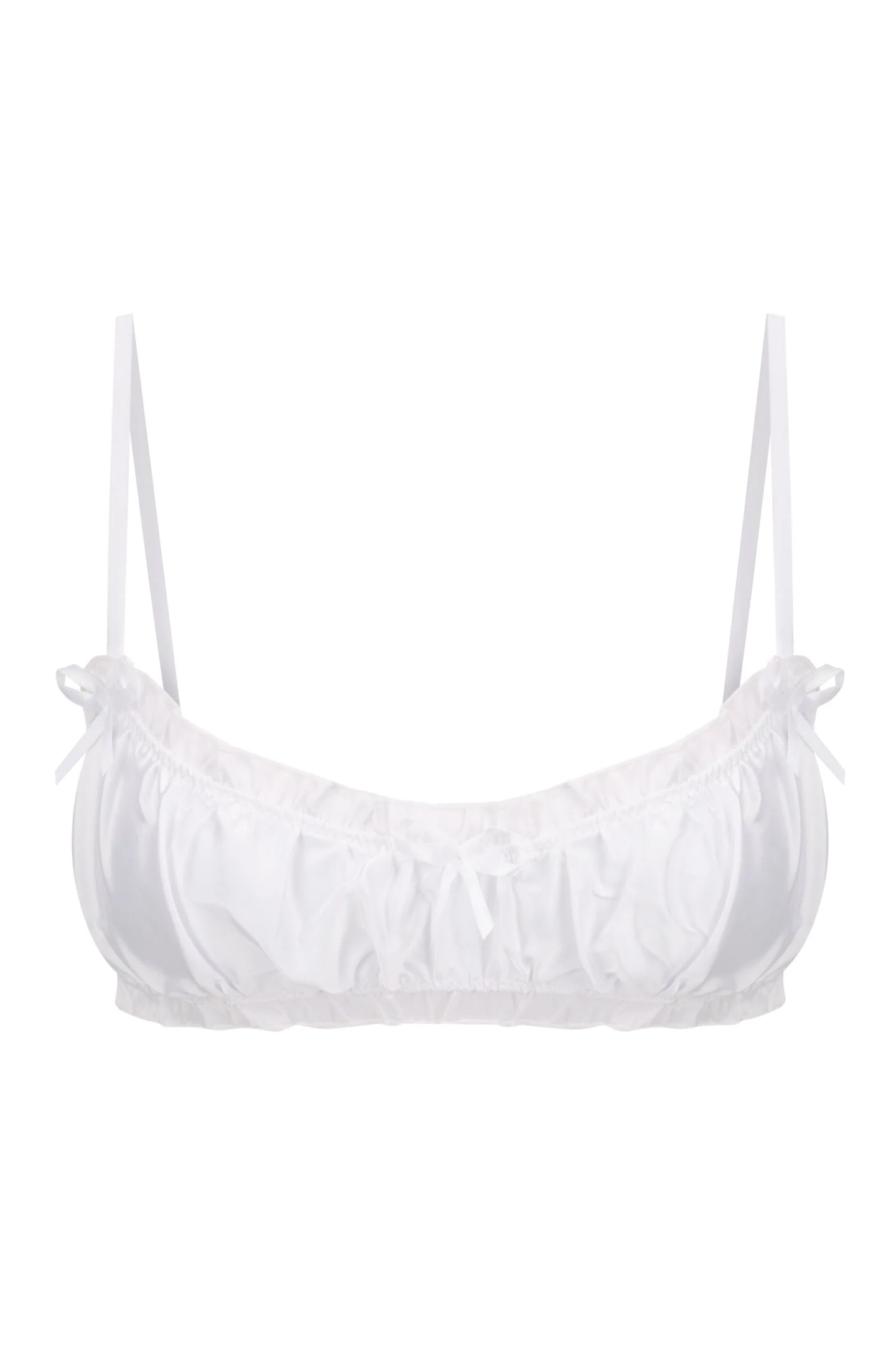 Amelia Satin Bralette Top - White - Image 6